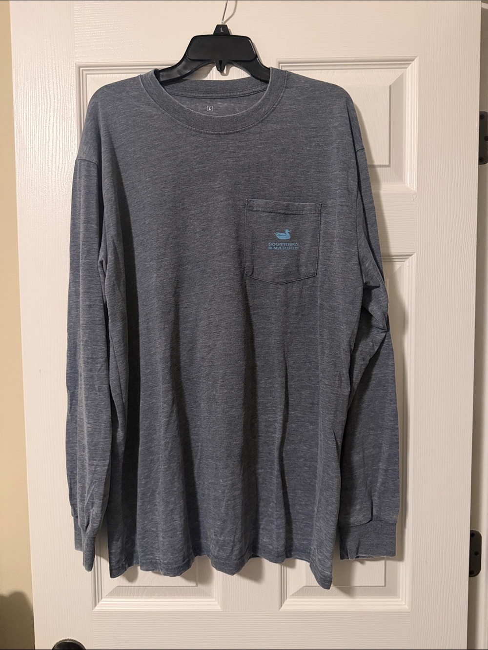 Southern Marsh Slate Blue Long-Sleeve Pocket Tee